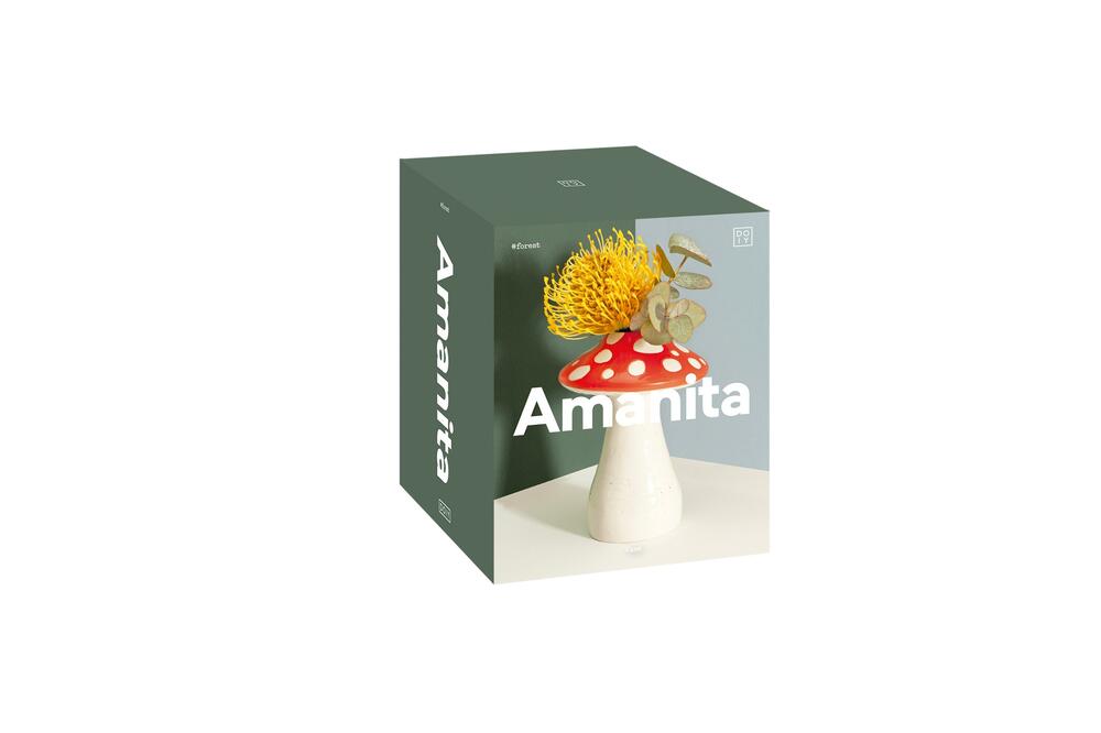 Amanita vase, rød - H15 cm.
